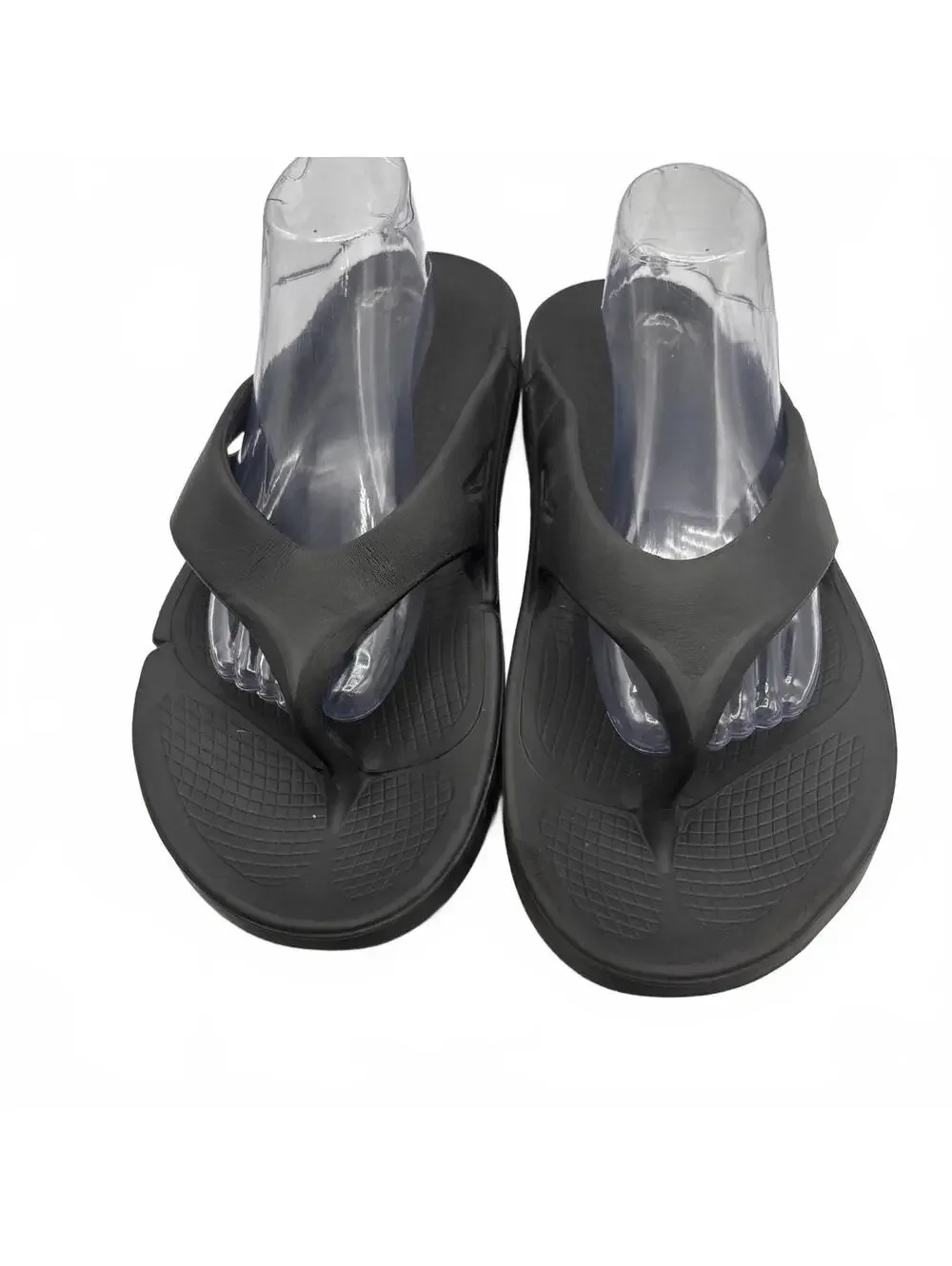 Oofos Black Flip Flop Sandals Shoes Men's Size 12 Women's Size 14